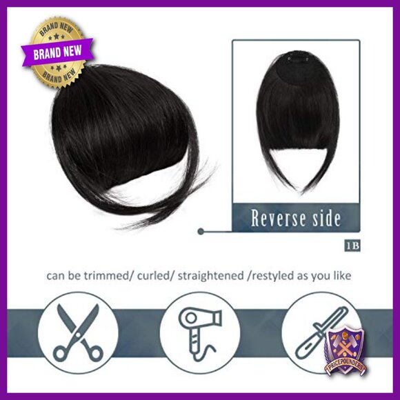 Human Hair Clip-in Bangs with Body Wave Headband Wig